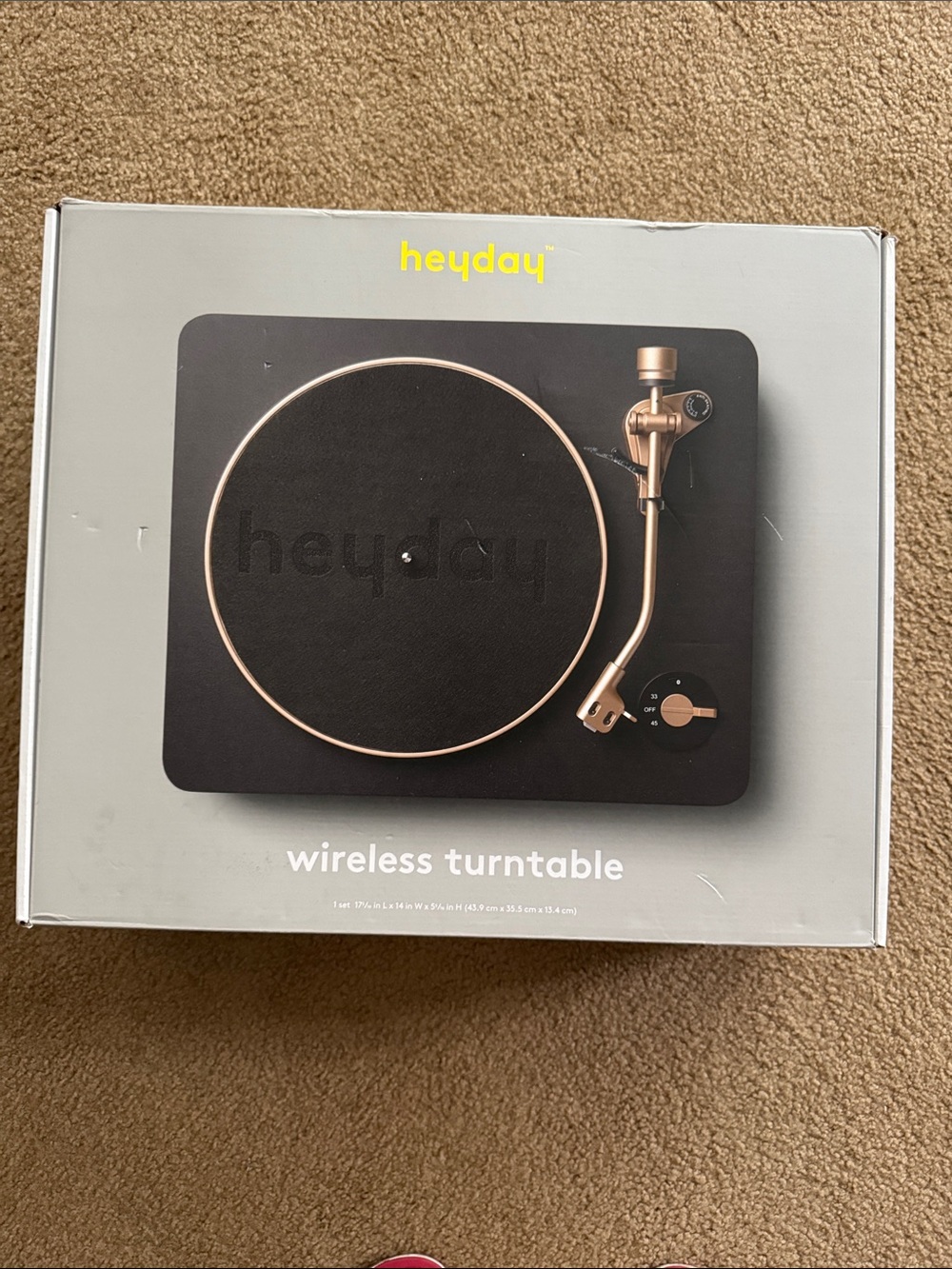 heyday Black and Rose Gold Wireless Turntable